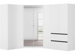 Schrank-Set RAUCH "Kleiderschrank Schrank Garderobe Wäscheschrank COSTA Größe 208x253 cm", alpinweiß, eingriffe graumetallic, H:197cm T:253cm, Holzwerkstoff, Kastenmöbel-Sets, viel Platz, grifflose Front und Push-to-Open Funktion MADE IN GERMANY
