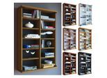 VCM Holz CD DVD Wandregal/Wandvitrine Vitrine mit 2 ESG-Sicherheitsglastüren. Maße: H. 92 x B. 60 x T. 18 cm 10 variable Einlegeböden - Zuntisa