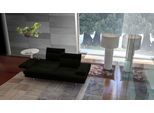 3-Sitzer CALIA ITALIA "Toby Wing, 208 cm breit, Designsofa mit hohem Sitzkomfort", schwarz (nero antares), B:208cm H:90cm T:113cm, Leder ANTARES (100% Leder), Sofas, 3-Sitzer, inklusive Sitztiefenverstellung, Füße in Chrom glänzend