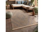 Teppich PACO HOME "Cologne 494", beige, B:160cm H:11mm L:220cm, Polypropylen (PP), Teppiche, Teppich, Flachgewebe, meliert, Rauten Motiv,, mit Fransen, Outdoor geeignet