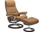 Relaxsessel STRESSLESS "View", braun (taupe paloma), B:91cm H:110cm T:85cm, Leder BATICK: BATICK ist ein leicht korrigiertes, durchgefärbtes und genarbtes Möbelleder, bei dem die meisten Unebenheiten und Spuren in der Regel entfernt wurden.;Leder PALOMA: PALOMA ist ein durchgefärbtes Semianilin-Möbelleder mit natürlicher Narbung.;ROHLEDER Stoff Q2 FARON: Ein fester zuverlässiger Bouclé mit einem s