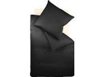 Bettwäsche FLEURESSE "Colours in 135x200, 155x220 oder 200x200 cm", schwarz, B/L: 135cm x 200cm, 1 Stk., 1 Stk., Mako-Satin, B/L: 80cm x 80cm, 2 Stk., Mako-Satin, Obermaterial: 100% Baumwolle, Bettwäsche, Bettwäsche, Bettwäsche aus 100% Baumwolle, uni, mit Reißverschluss