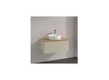 Villeroy und Boch Antao Waschtisch-Unterschrank L30011HJ mit Beleuchtung, 1 Auszug, 800 x 360 x 500 mm, Front ohne Struktur, Silk Grey Matt Lacquer / Honey Oak