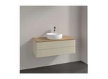 Villeroy und Boch Antao Waschtisch-Unterschrank K20051HJ 100x36x50cm, Hahnloch, Waschbeckenplattenfarbe honey oak, silk grey matt lacquer