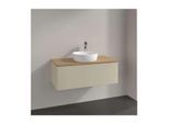 Villeroy und Boch Antao Waschtisch-Unterschrank K31051HJ 100x36x50cm, Hahnloch, Waschbeckenplattenfarbe honey oak, silk grey matt lacquer