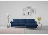 Ecksofa SIT & MORE "Fashion L-Form", blau, B:253cm H:84cm T:165cm, Sofas, Ecksofa, wahlweise mit Kopfteilverstellung, Vorziehsitz, motorisch, Nickelfüße