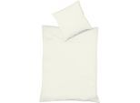 Bettwäsche FLEURESSE "Colours in 135x200, 155x220 oder 200x200 cm", beige (creme), B/L: 155cm x 220cm, 1 Stk., 1 Stk., Mako-Satin, B/L: 80cm x 80cm, 2 Stk., Mako-Satin, Obermaterial: 100% Baumwolle, Bettwäsche, Bettwäsche, Bettwäsche aus 100% Baumwolle, uni, mit Reißverschluss