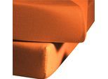 Spannbettlaken FLEURESSE "Ines hochwertiger Jersey aus reiner Baumwolle", orange (terra), B:150cm L:200cm, Jersey, Obermaterial: 100% Baumwolle, Bettlaken, Spannbettlaken, aus Baumwolle, für Matratzen bis 23 cm Höhe, Bettlaken, Spannbetttuch