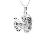 Kette mit Anhänger OSTSEE-SCHMUCK "Ostsee-Schmuck Kette mit Anhänger Tierkreiszeichen Löwe" Gr. 45, silber, Halsketten, Damen, 45cm, Silber 925 (Sterlingsilber), L: 42