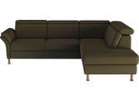 Ecksofa HOME AFFAIRE "Calypso L-Form", grün (olive), B:259cm H:85cm T:227cm, 100% Polyester, Sofas, Ecksofa, mit Relaxfunktion motorisch im Sofa 2,5- Sitzer