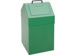 Wertstoffbehälter mit Einwurfklappe, Volumen 45 l, BxHxT 320 x 650 x 310 mm, stationär, grün RAL 6024 kaiserkraft