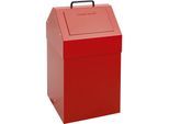 Wertstoffbehälter mit Einwurfklappe, Volumen 45 l, BxHxT 320 x 650 x 310 mm, stationär, rot RAL 3000 kaiserkraft