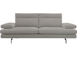 3,5-Sitzer CALIA ITALIA "Toby Wing, 228 cm breit, italienisches Designsofa, Megasofa", weiß (tortora bull), B:228cm H:90cm T:113cm, Leder BULL (100% Leder), Sofas, 3 5-Sitzer, inkl. Sitztiefenverstellung und Armteilfunktion, Füße in Schwarz matt