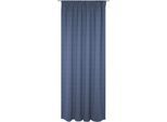 Vorhang WIRTH "Wiessee", blau, B:150cm H:205cm, Baumwolle, Leinen, Modal, Gardinen, Vorhang, nach Maß