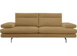 3,5-Sitzer CALIA ITALIA "Toby Wing, 228 cm breit, italienisches Designsofa, Megasofa", beige (senape quebec), B:228cm H:90cm T:113cm, Synthetische Faser (100% Polyester), Sofas, 3 5-Sitzer, inkl. Sitztiefenverstellung und Armteilfunktion, Füße in Schwarz matt