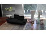 3,5-Sitzer CALIA ITALIA "Toby Wing, 228 cm breit, Designsofa mit erstklassigem Sitzkomfort", schwarz (nero bull), B:228cm H:90cm T:113cm, Leder BULL (100% Leder), Sofas, 3 5-Sitzer, inklusive Sitztiefenverstellung, Füße in Chrom glänzend