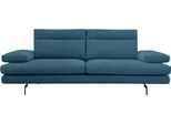 3,5-Sitzer CALIA ITALIA "Toby Wing, 228 cm breit, italienisches Designsofa, Megasofa", blau (turchese quebec), B:228cm H:90cm T:113cm, Synthetische Faser (100% Polyester), Sofas, 3 5-Sitzer, inkl. Sitztiefenverstellung und Armteilfunktion, Füße in Schwarz matt