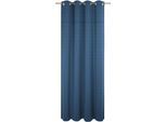 Vorhang WIRTH "Wiessee", blau, B:150cm H:255cm, Baumwolle, Leinen, Modal, Gardinen, Vorhang, nach Maß