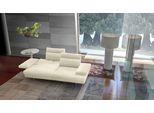 3,5-Sitzer CALIA ITALIA "Toby Wing, 228 cm breit, Designsofa mit erstklassigem Sitzkomfort", weiß (avorio mario), B:228cm H:90cm T:113cm, Leder BULL (100% Leder), Sofas, 3 5-Sitzer, inklusive Sitztiefenverstellung, Füße in Chrom glänzend