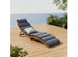 Gartenliege Natalie Grau/Holzfarben Holz/Textil