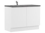 Mehrzweckschrank-Set IMPULS KÜCHEN "Warschau", weiß (weiß mit schieferstruktur schwarz), B:120cm H:91,8cm T:60cm, Holzwerkstoff, Pulverlack, Kastenmöbel-Sets, Vielfältige Varianten verfügbar; kombinierbar mit anderen Artikeln