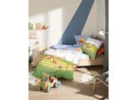 Kinderbettwäsche KAEPPEL "Regenbogenrennschnecken", bunt, B/L: 135cm x 200cm, 1 Stk., 1 Stk., Renforcé, B/L: 80cm x 80cm, 2 Stk., Renforcé, Obermaterial: 100% Baumwolle, Bettwäsche, Mit Schnecken