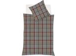 Bettwäsche FLEURESSE "Lech 4385", rot (rot beige), B/L: 135cm x 200cm, 1 Stk., 1 Stk., Flanell, B/L: 80cm x 80cm, 2 Stk., Flanell, Obermaterial: 100% Baumwolle, Bettwäsche, Bettwäsche, Edelflanell, Baumwolle, in Gr. 135x200, 155x220, 200x200cm