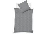 Bettwäsche FLEURESSE "Rio", grau, B/L: 155cm x 220cm, 1 Stk., 1 Stk., Seersucker, B/L: 80cm x 80cm, 2 Stk., Seersucker, Obermaterial: 100% Baumwolle, Bettwäsche, Bettwäsche, Seersucker 100% Baumwolle, bügelfrei, atmungsaktiv, OEKO-TEX