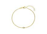 Armband JOBO, gold (goldfarben, weiß), Armbänder, Damen, 19cm, Silber 925 (Sterlingsilber), Armband, 925 Silber vergoldet mit Zirkonia