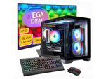 GAMEMAX Gaming-PC-Komplettsystem "MegaDeal HYPE-M BK 2754 AMD Ryzen 7 5700X 16GB 480GB SSD RTX 5060", Energieeffizienz: E (A-G), schwarz, Microsoft Windows 11 Home (64 Bit), 16 GB RAM 480 GB SSD, Computer_Komplettsysteme, Windows 11 + MSI MAG 32C6X Gaming Monitor, Curved 80cm (32")