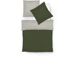 Wendebettwäsche FLEURESSE "Lech W 4158", grün (olive, silber), B/L: 135cm x 200cm, 1 Stk., 1 Stk., Flanell, B/L: 80cm x 80cm, 2 Stk., Flanell, Obermaterial: 100% Baumwolle, Bettwäsche, Wendebettwäsche, Edelflanell, Baumwolle, in Gr. 135x200, 155x220, 200x200cm