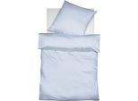 Bettwäsche FLEURESSE "Porto", blau (denim), B/L: 155cm x 200cm, 1 Stk., 1 Stk., Buntgewebe, B/L: 80cm x 80cm, 2 Stk., Buntgewebe, Obermaterial: 100% Baumwolle, Bettwäsche, Bettwäsche, 100% Baumwolle, in Gr. 135x200, 155x220, 200x200cm, Reißverschluss