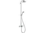 hansgrohe Showerpipe 27223000 Croma 220 Brausearm 400 mm schwenkbar, chrom, mit Thermostat