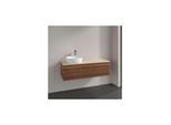 Villeroy und Boch Antao Waschtisch-Unterschrank L33153HM mit Beleuchtung, 1 Auszug, 1200 x 360 x 500 mm, Front mit Struktur, Warm Walnut / Botticino