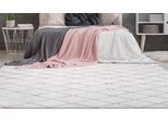 Teppich CALO-DELUXE "Jardan-2000" Gr. 2, rosa (rosé, weiß), B:80cm H:20mm L:150cm, Kunstfaser, Teppiche, Teppich, besonders weich durch Microfaser, Rauten-Design