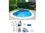 Ovalpool MY POOL BWT "POWER, BxLxH: 360x737x120 cm", blau (folie, blau), B:360cm H:120cm L:737cm, Schwimmbecken, Ovalpool, in 2 Folienfarben erhältlich, inkl. Poolroboter POWER ONE4ALL