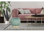 Sitzhocker KAYOOM "Hocker Lilje, Edler Touch durch goldenen Sockel,Hochwertiger Samtbezug", grün (mint), B:43cm H:42cm T:43cm, Bezug: 100% Polyester/ Korpus: MDF, Sperrholz Gestell: Edelstahl, Hocker, Sitzhocker, samtweich, gesteppte Ziernaht, Edelstahlsockel, Hochwertiger Samtbezug