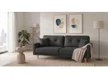 3-Sitzer HOME AFFAIRE "TRIPLO optionale Schlafsofa mit Bettkasten, Maße B/T/H: 215/100/89 cm", grau (graphit), B:215cm H:89cm T:100cm, Luxus-Microfaser weich (92% Polyester, 8% Nylon);Filzoptik ( 100% Polyester);Luxus-Microfaser Vintageoptik (100% Polyester), Sofas, 3-Sitzer, Wahlweise Bettfunktion - Liegefläche 145x191 cm, Rücken-, Zierkissen