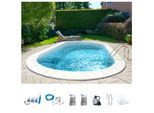 Ovalpool MY POOL BWT "PREMIUM mit sandfarbener Innenfolie", beige (weiß, sand), B:360cm H:150cm L:737cm, Schwimmbecken, Ovalpool, Höhe: 150 cm, in verschiedenen Größen