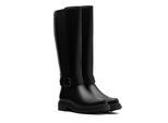 Stiefel CLARKS "Orinoco 3 Tall", Damen, Gr. 37,5, Normalschaft, schwarz, Leder, unifarben, Schuhe Stiefel, Plateauschuh, Reiterstiefel mit Lederinnensohle