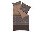 Bettwäsche KAEPPEL "Opulence", braun, B/L: 155cm x 220cm, 1 Stk., 1 Stk., Mako-Satin, B/L: 80cm x 80cm, 2 Stk., Mako-Satin, Obermaterial: 100% Baumwolle, Bettwäsche, Bettwäsche, Paisleymuster