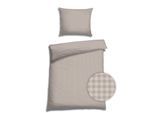 Bettwäsche FLORELLA "Karo Five leinen Edel-Satin, 100% Baumwolle", beige (leinen), B/L: 140cm x 200cm, 1 Stk., 1 Stk., Satin, B/L: 70cm x 90cm, Satin, Obermaterial: 100% Baumwolle CO., Bettwäsche, Bettwäsche