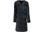 Unisex-Bademantel VOSSEN "Santiago, ideal für Sauna & Spa, Hotelbademantel, Morgenmantel" Gr. S, schwarz, L:110cm, Webfrottier, Hausmäntel, Unisex-Bademantel