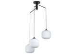 EGLO Hängeleuchte "MANTUNALLE Pendellampe, Stahl, Glas, IP20, E27, Esstischlampe, Lampe", schwarz-weiß (schwarz weiß), 3, Ø 62cm H: 110cm, 1 Stk., Leuchten, Elegante Hängelampe für Esszimmer, Küche oder Wohnzimmer, Hängeleuchte