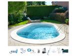 Ovalpool MY POOL BWT "PREMIUM mit sandfarbener Innenfolie", beige (weiß, sand), B:360cm H:150cm L:737cm, Schwimmbecken, Ovalpool, Höhe 150 cm, in verschiedenen Größen