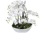 Kunstorchidee CREATIV GREEN "Phalaenopsisarrangement, 68cm weiss", weiß, H:68cm, Kunststoff, Kunstpflanzen, Kunstorchidee, in Keramikschale
