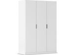 Kleiderschrank RAUCH "Drehtürenschrank Schrank Garderobe Ankleide Schlafzimmer LAGOA", weiß (alpinweiß), B:136cm H:197cm T:54cm, Holzwerkstoff, Schränke, Kleiderschrank, moderne Kantengriffe aus Metall, optional mit Aufsatz MADE IN GERMANY
