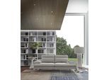 3-Sitzer CALIA ITALIA "Toby Wing, 208 cm breit, Designsofa, hochwertige Verarbeitungsdetails", grau (grigio mario), B:208cm H:90cm T:113cm, Mikrofaser mit Nubuk Optik (100% Polyester), Sofas, 3-Sitzer, inkl. Sitztiefenverstellung und Armteilfunktion, Füße in Schwarz matt