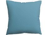 Kissenbezug SCHLAFGUT "Premium Kissenbezug Woven Fade Satin (1 St)", blau (grau light, blau mid), B:80cm L:80cm, Mako-Satin, Obermaterial: 100% Baumwolle, Kissenbezüge, Kissenbezug, Ton-in-Ton Reißverschluss, Fadendichte von 300tc, Streifen, OEKO Tex