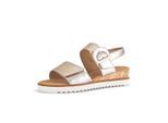 Plateausandaletten GABOR "Plateau Sandale", Damen, Gr. 40, silber (gold), Schuhe